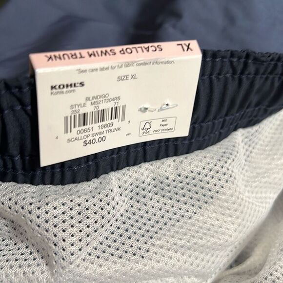 SONOMA Swim Trunks Men’s XL Blue Side pockets zippered back pocket drawstring - Picture 16 of 16